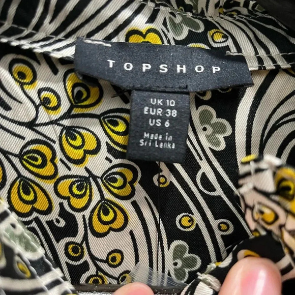 Topshop IDOL paisley mini dress in multi w/ long puff sleeves size 6 NWT Womens - Picture 11 of 14